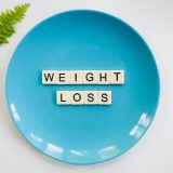 plate with the words weight loss